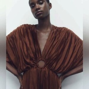 Zara Brown Jumpsuit with Ring Detail